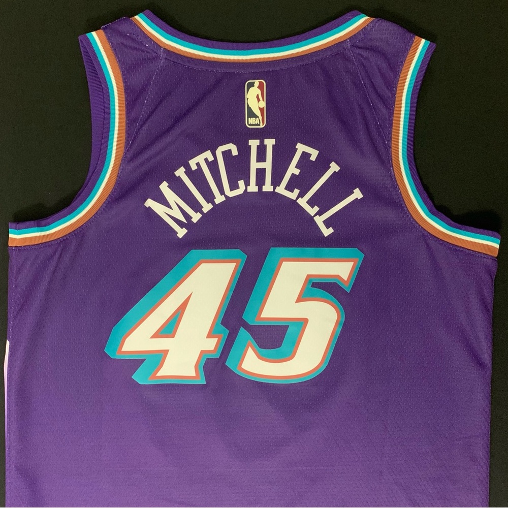 Nike Donovan Mitchell Utah Jazz #45 Purple Classic Swingman Jersey 40 Men’s S - Picture 2 of 8